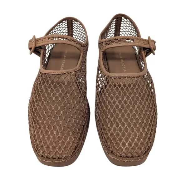 Loeffler Randall Rita Brown Mesh Mary Jane Flats Shoes Size 7.5B - Picture 3 of 7